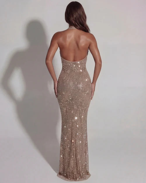 Aurelia | Crystal Halter Dress