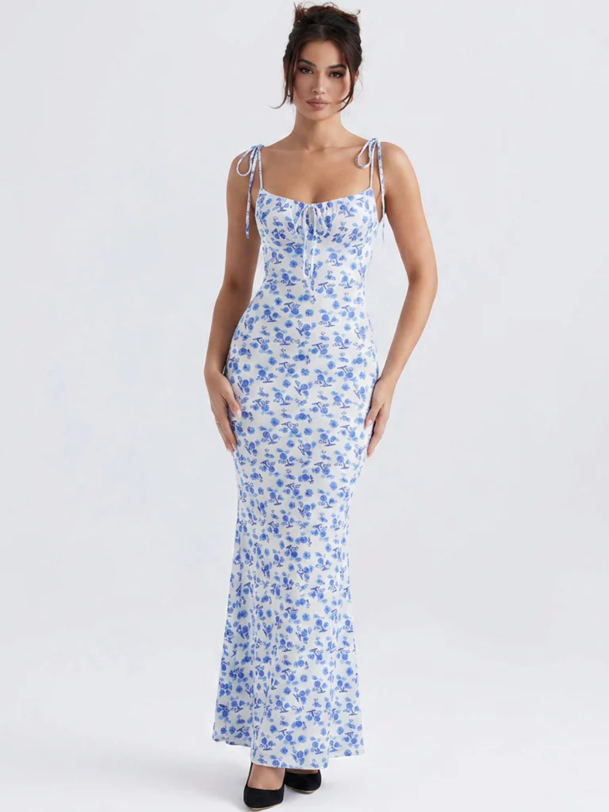 Elara | Lace-Up Backless Maxi Dress