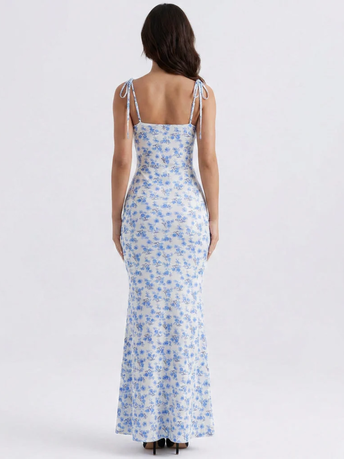 Elara | Lace-Up Backless Maxi Dress