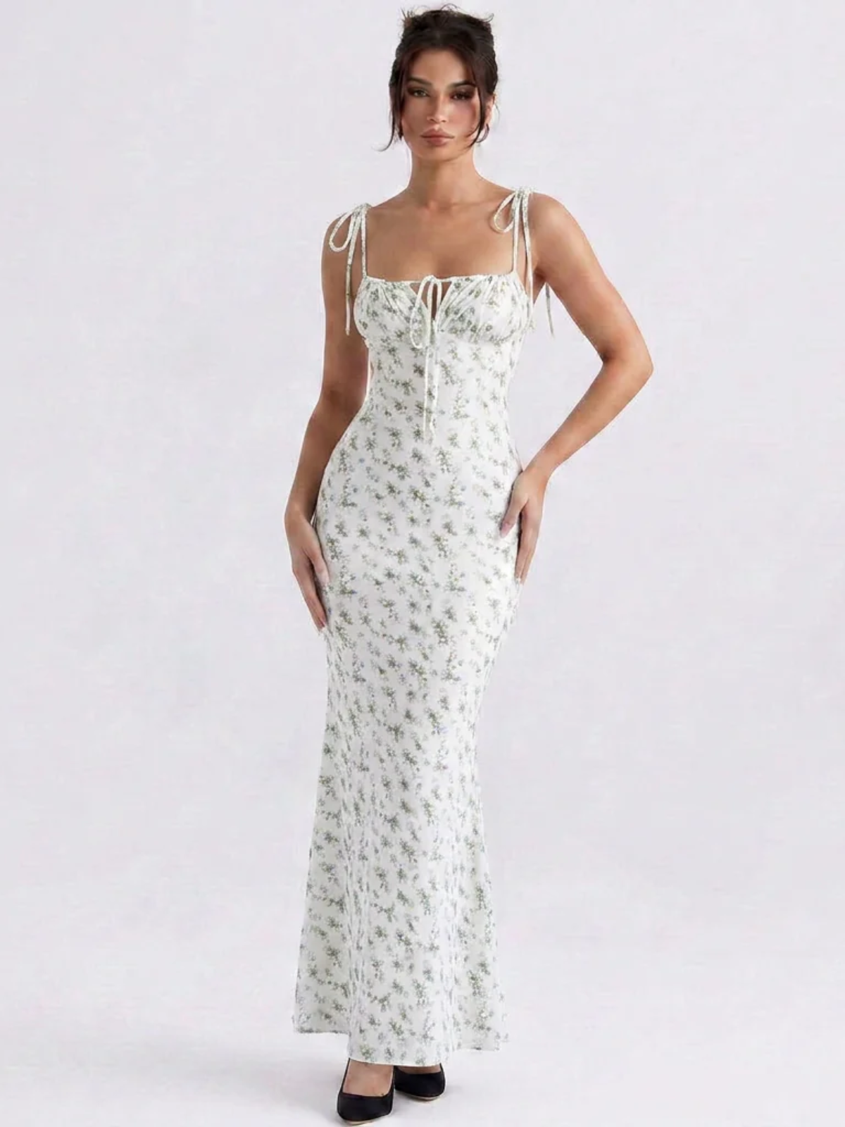 Elara | Lace-Up Backless Maxi Dress