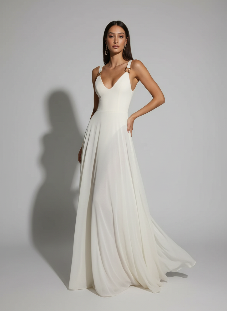 Elara | Sheer Open-Back Dress