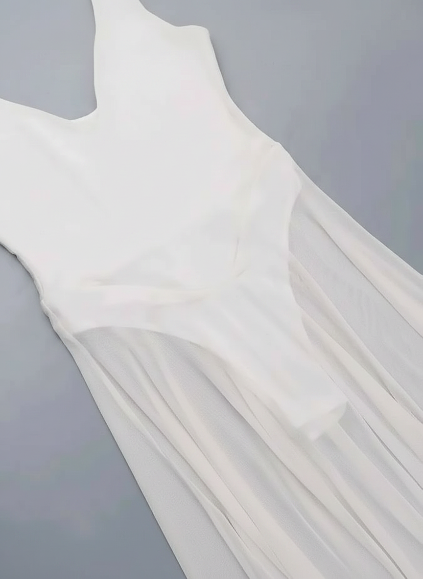 Elara | Sheer Open-Back Dress