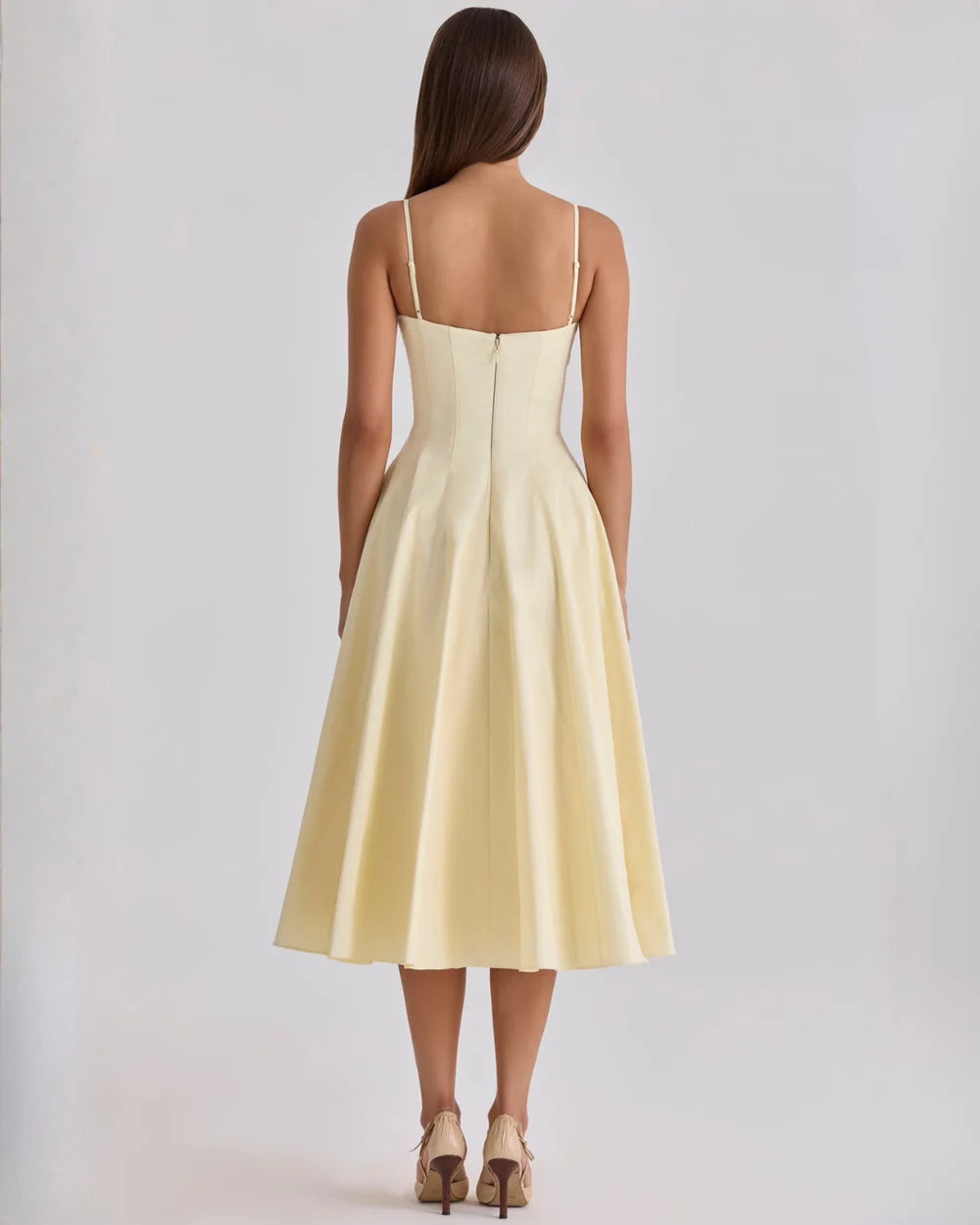 Delali | Pima Cotton Gathered Bust Midi Dress